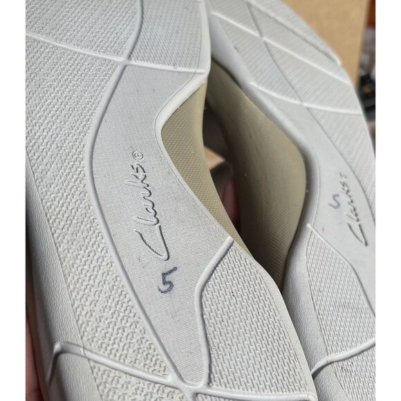 CLARKS Tresca Curve Wedge Sandal Women’s US 9 Greystone Tan Adjustable - Picture 8 of 9